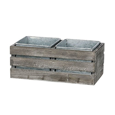 9.5"X4"CRATE POT X2
