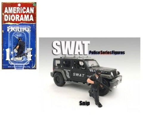American Diorama - 1/24 - Figures - Soldato Swat Con Fucile - Soldier Snip Swat With Rifle Gun