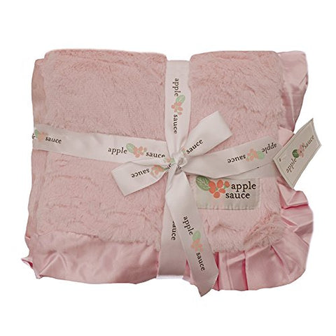Applesauce Satin Trimmed Baby Blankets, Pink, 100% Polyester (30” x 40”)