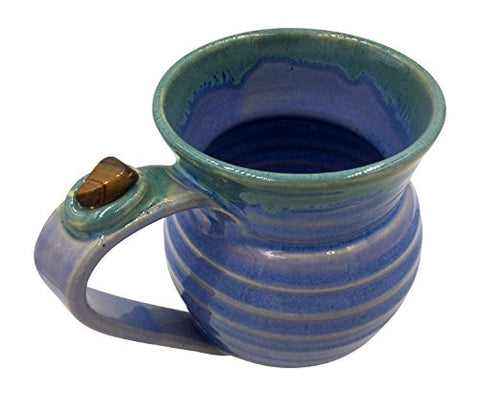 Tall Fancy Mug - Blue Green - Tiger's Eye