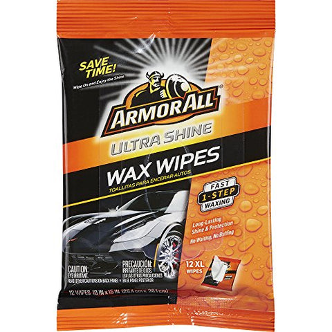 Armor All 18239 Ultra Shine Wax Wipes 12 Counts