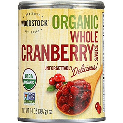 WOODSTOCK Dried/Canned Fruits/Vegetables - Organic Cranberry Sauce, Whole 14oz