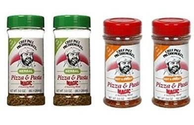 Chef Paul Prudhomme Products Hot & Sweet Pizza & Pasta Magic 3.6 oz. and Chef Paul Prudhomme Products Herbal Pizza & Pasta Magic 3 oz.