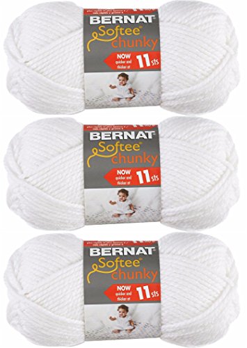 Bernat Softee Chunky Yarn - Solid White 108 Yards 3.5 OZ