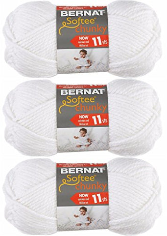 Bernat Softee Chunky Yarn - Solid White 108 Yards 3.5 OZ