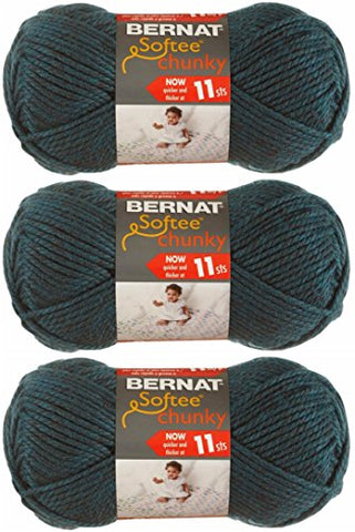 Bernat Softee Chunky Yarn - Solid Teal 108 Yards 3.5 OZ