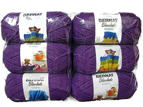 Bernat Blanket Brights SB Yarn Pow Purple 108 Yards 5.3 OZ