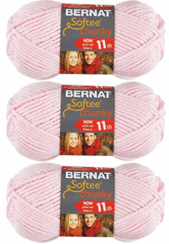 Bernat Softee Chunky Yarn - Solid Baby Pink 108 Yards 3.5 OZ