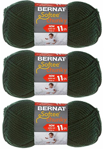 Bernat Softee Chunky Yarn - Solid Dark Green 108 Yards 3.5 OZ