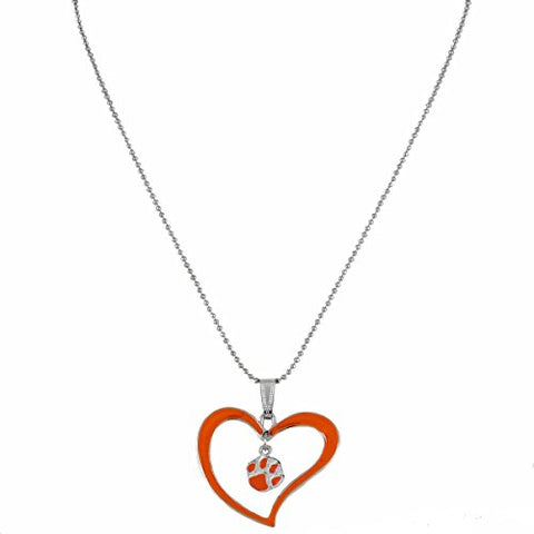 Logo Heart Necklace, Clemson