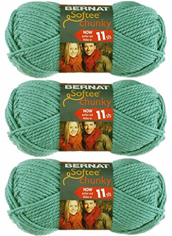 Bernat Softee Chunky Yarn - Solid Seagreen 108 Yards 3.5 OZ