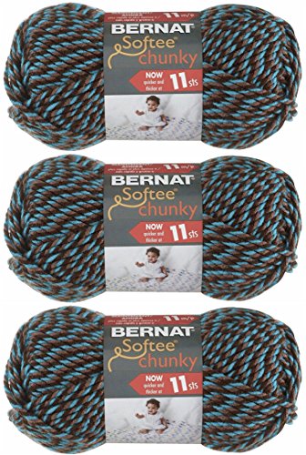Bernat Softee Chunky Yarn - Solid Teal Twists 108 Yards 3.5 OZ