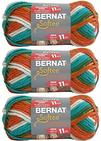 Bernat Softee Chunky Yarn - Ombre Kimono 77 Yards 2.8 OZ