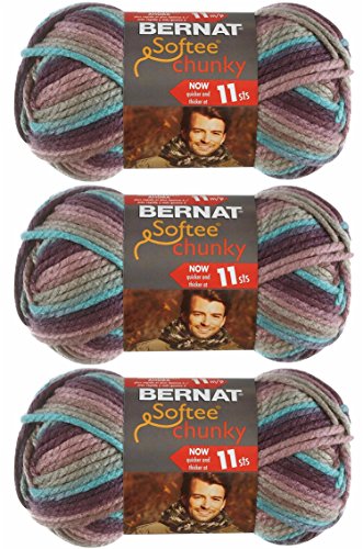 Bernat Softee Chunky Yarn - Ombre Shadow 77 Yards 2.8 OZ