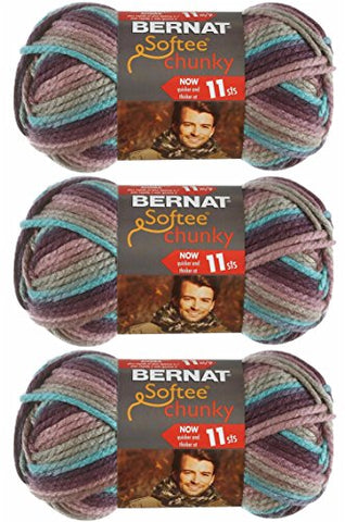 Bernat Softee Chunky Yarn - Ombre Shadow 77 Yards 2.8 OZ