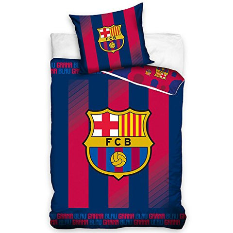 Barcelona FC Blau Grana Design Single Duvet Cover 100% Cotton (FCB16_4008) - 140cm x 200cm (55in x 77in) European pillowcase size: 70cm x 80cm (27.5in x 31.5in) Red, Blue