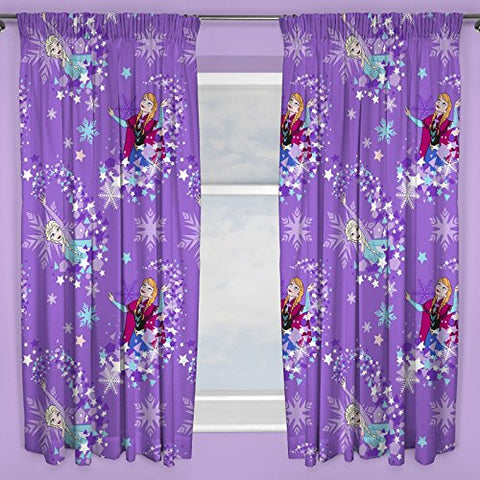 Disney Frozen Snowflake Transparent Curtains 72" Drop (DFRTRS72001) - 66in wide (168cm) and 72in drops (183cm)