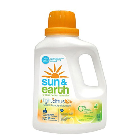 Sun & Earth 2x Concentrated Liquid Detergent, Light Citrus, 50 oz