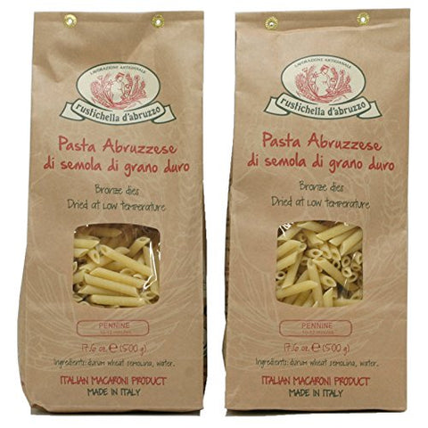 Rustichella d'Abruzzo Pasta, Durum Wheat in Brown Paper Bag, Pennine, 500 gr/1.1 lb