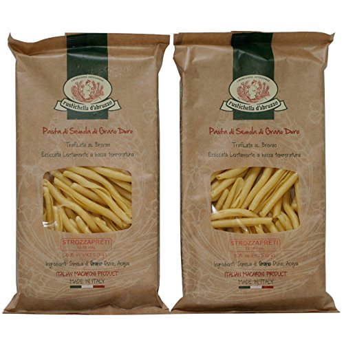 Rustichella d'Abruzzo Pasta, Durum Wheat in Tray, Strozzapreti, 250 gr/8.8 oz