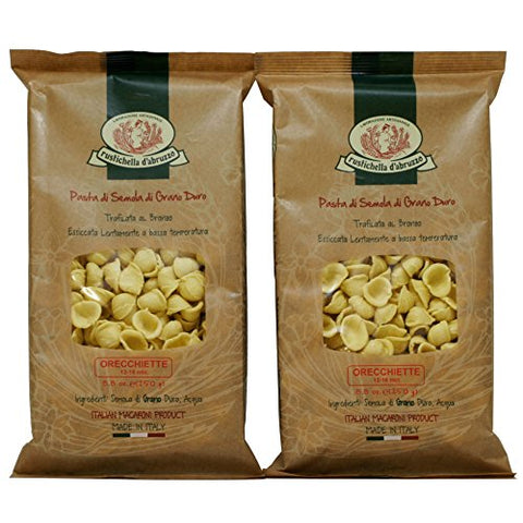 Rustichella d'Abruzzo Pasta, Durum Wheat in Tray, Orecchiette, 250 gr/8.8 oz