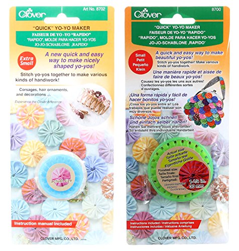 Clover Needlecraft Clover Quick Yo-Yo Maker Extra Small 3/4in and Small 1-1/4in