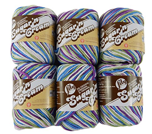 Lily Sugar'n Cream Yarn - Ombre Fruit Punch 95 Yards 2 OZ