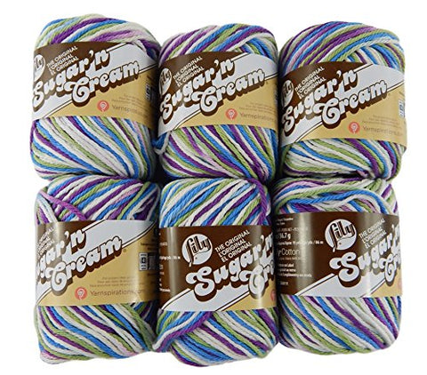 Lily Sugar'n Cream Yarn - Ombre Fruit Punch 95 Yards 2 OZ