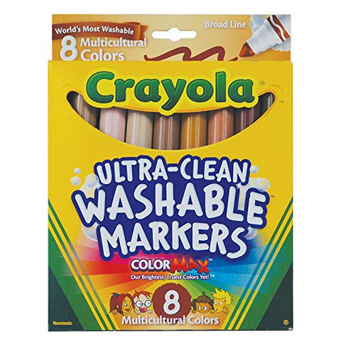8 ct. Ultra-Clean Washable Multicultural, Broad Line, ColorMax Markers