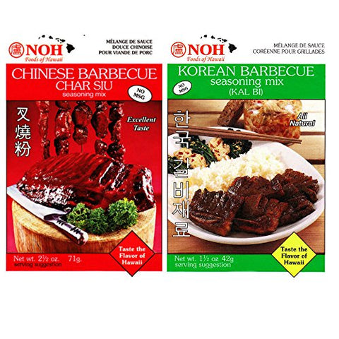 NOH Chinese BBQ Char Siu - 2.5 oz, and NOH Korean BBQ Kalbi - 1.5 oz