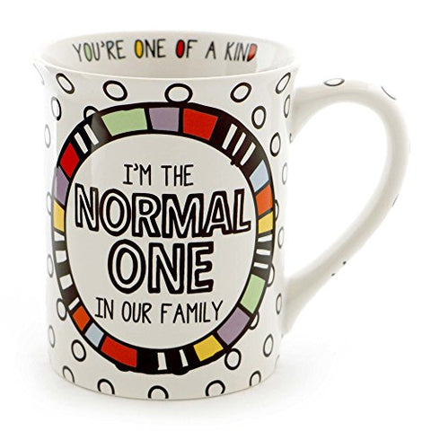 Enesco 6000519 Our Name Is Mud âNormal Oneâ Stoneware Cuppa Doodle Coffee Mug, 16 oz, Multicolor