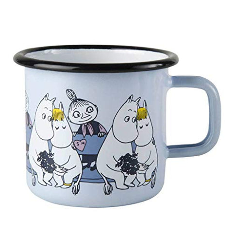 Moomin Friends Enamel mug 3,7dl Moomin&Snorkmaiden&Mymble