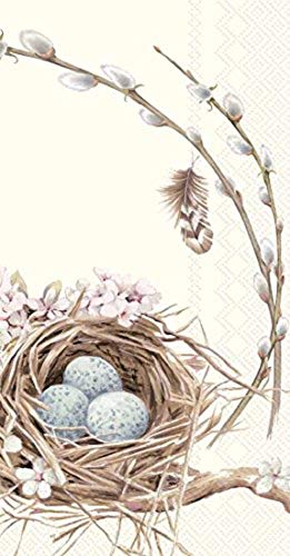 Guest Paper Towel 8.5" x 4.5", Birds Nest with Eggs 16 Count
