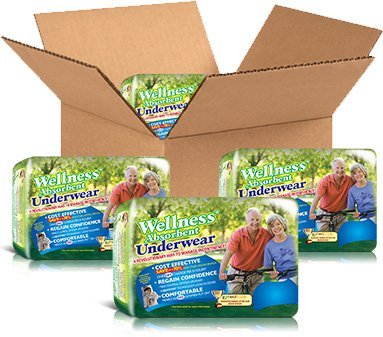 Wellness Absorbent Underwear (Pull-Ups), X-Large (40-60 Inch waist), 12 counts/pack