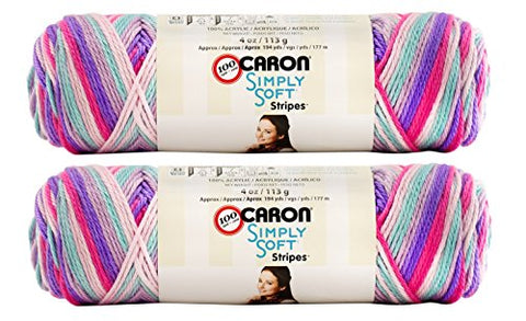 Caron Simply Soft Stripes Yarn Times Square 194 Yards 4 OZ