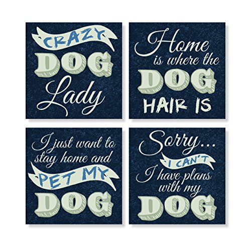 "Dog Decorative" Square House Coaster Set