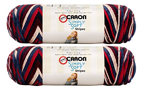 Caron Simply Soft Stripes Yarn Golden Gate Bridge 194 Yards 4 OZ