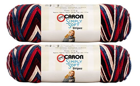 Caron Simply Soft Stripes Yarn Golden Gate Bridge 194 Yards 4 OZ