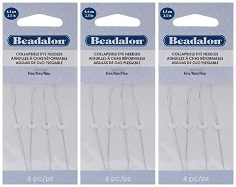 Collapsible Eye Needles, 2.5 in (6.4 cm), Fine, 4 pc