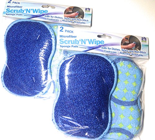 Sponge Pads 2pk Microfiber Scrub N Wipe Carded