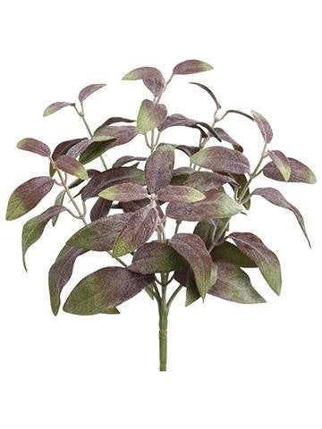 Artificial Sage Leaf Bush in Mauve Green - 11" Tall