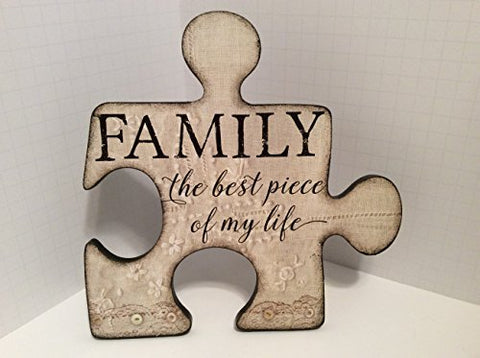 Family Puzzle Piece, 9in L x 9in H