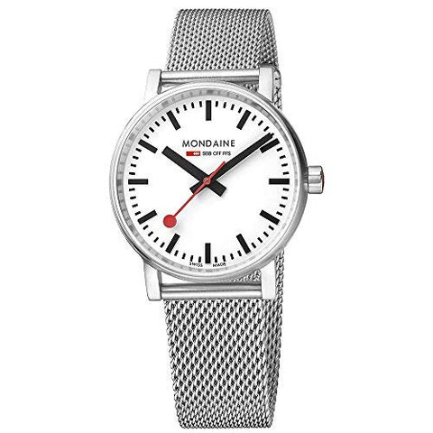 Mondaine 'SBB' Swiss Quartz Stainless Steel Casual Watch, Color:Silver-Toned (Model: MSE.35110.SM)