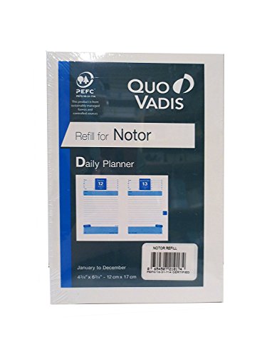 Quo Vadis Planners, Notor, Plain Edge Refill, Calendar Year, Daily Medium, 2018