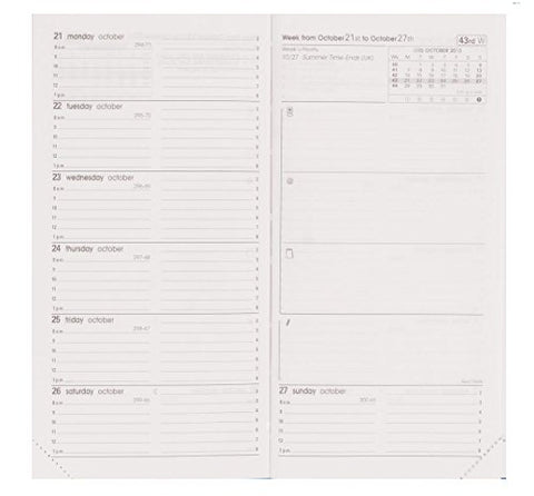 Quo Vadis Planners, IB Traveler, Plain Edge Refill, Calendar Year, Weekly Small, 2018