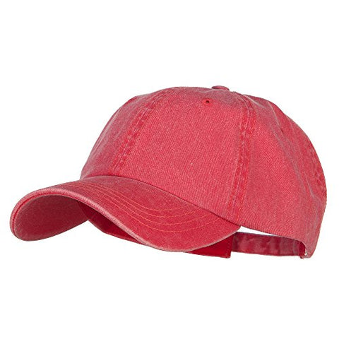 e4Hats, Big Size Washed Pigment Dyed Cap - Red (fitting from XL to 3XL)