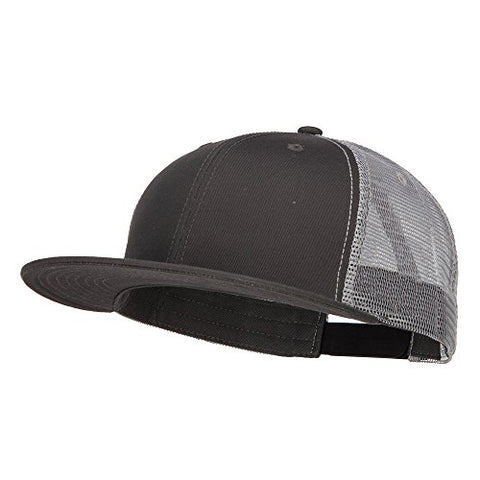 e4Hats, Big Size Premium Flat Bill Trucker Cap - Charcoal Grey ( fitting from XL to 3XL)