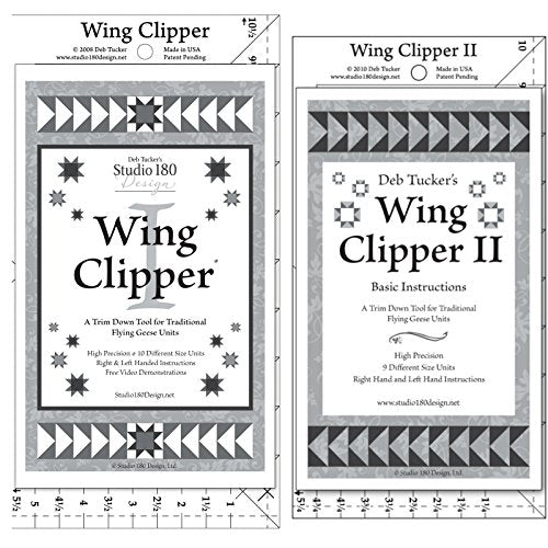 Wing Clipper 1, Ruler Size 5 1/2” x 10 1/2” and Wing Clipper 2, Ruler Size 5 1/4” x 10”