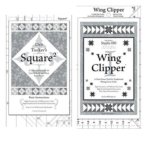 Wing Clipper 1, Ruler Size 5 1/2” x 10 1/2” and Square Squared, Ruler Size 6 1/2” x 12”