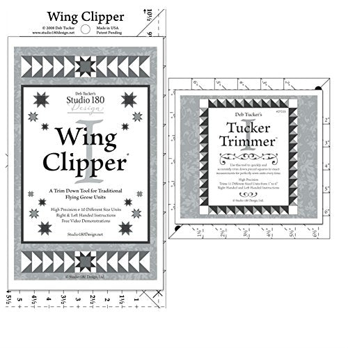 Wing Clipper 1, Ruler Size 5 1/2” x 10 1/2” and Tucker Trimmer 1, Ruler Size 7” x 7”
